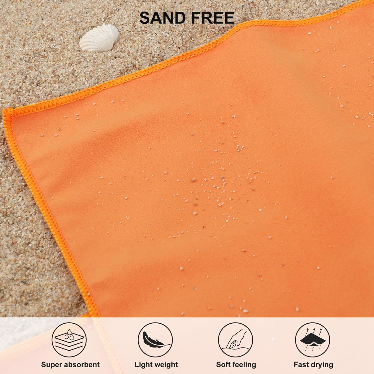 Microfiber Towel Perfect Travel & Sports &Beach Towel. Fast Drying - Super Absorbent - Ultra Compact. Suitable for Camping, Backpacking,Gym, Beach, Swimming,Yoga