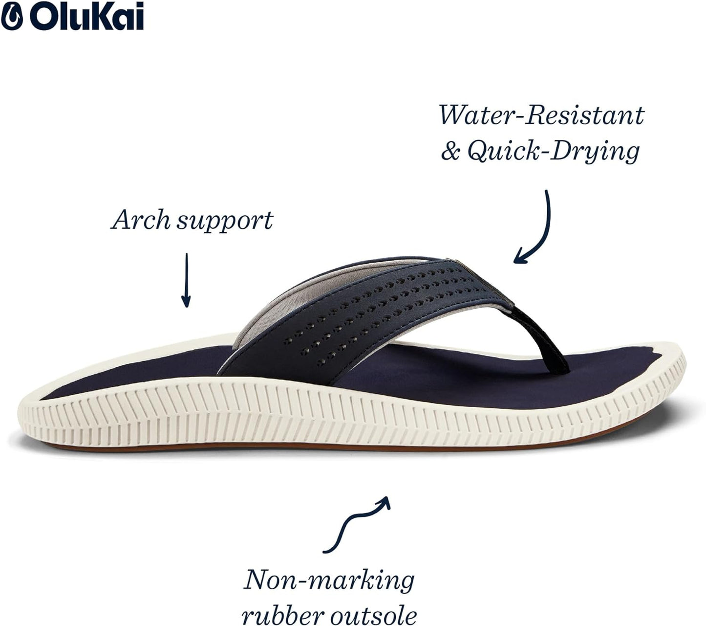 Ulele Men'S Beach Sandals, Quick-Dry Flip-Flop Slides, Water Resistant Suede Lining & Wet Grip Soles, Soft Comfort Fit & Arch Support