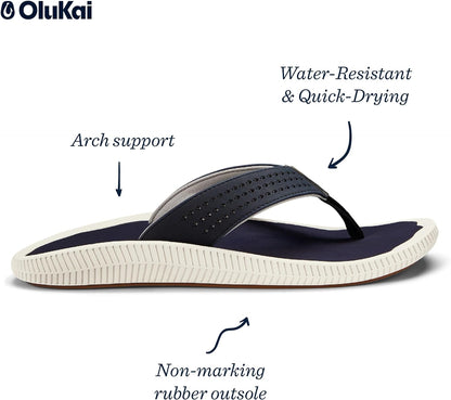 Ulele Men'S Beach Sandals, Quick-Dry Flip-Flop Slides, Water Resistant Suede Lining & Wet Grip Soles, Soft Comfort Fit & Arch Support