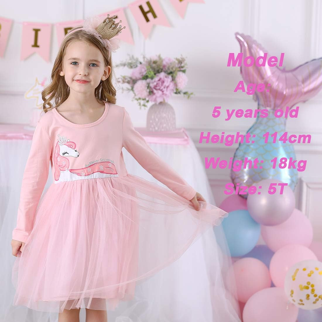 Girls Dresses for Winter Long Sleeve Toddler Girls Clothes Party Tutu Dresses for Little Girls 2-8 Years