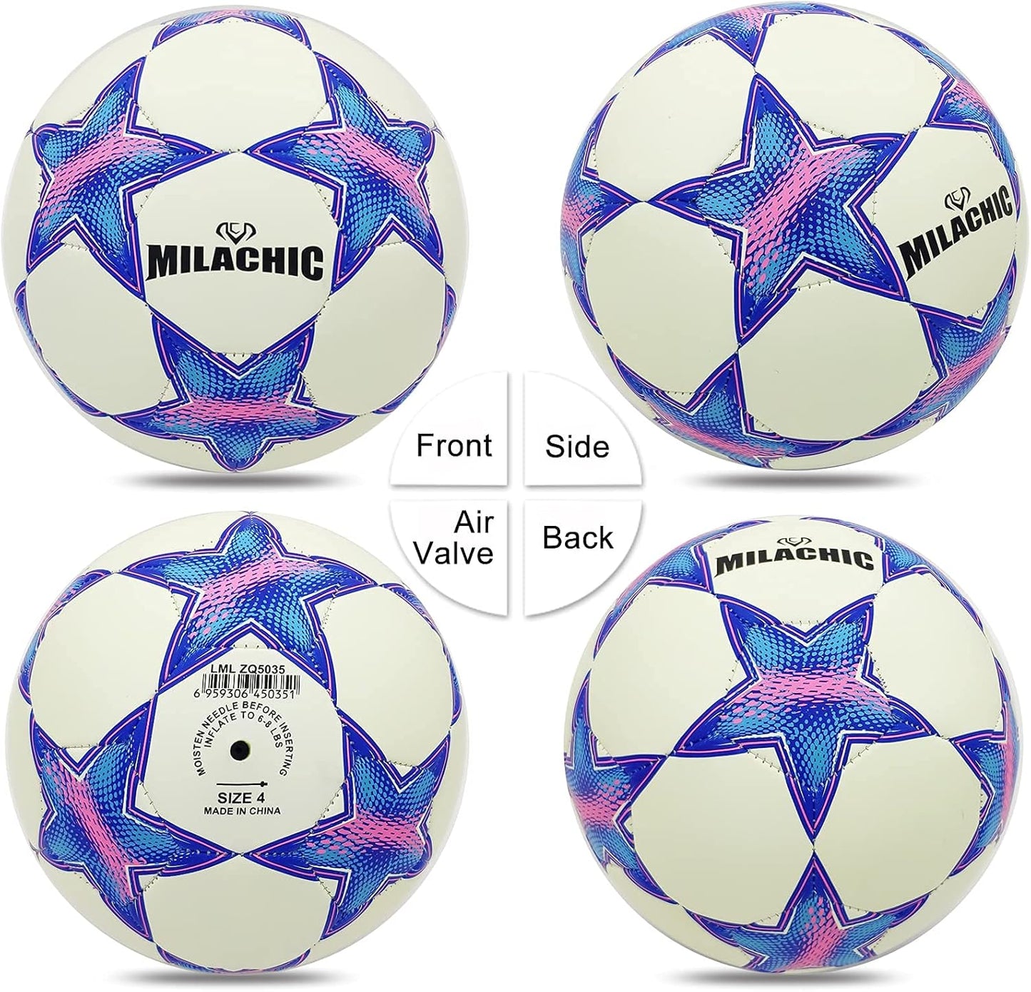 Soccer Ball, Glow in the Dark Soccer Ball Size 3/4 / 5 with Pump, Glowing Luminious Soccer Balls Gifts for Boys, Girls, Men, Women Indoor-Outdoor Soccer Training